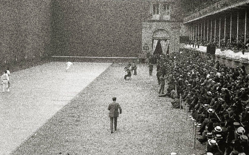 Fans watching a jai alai match